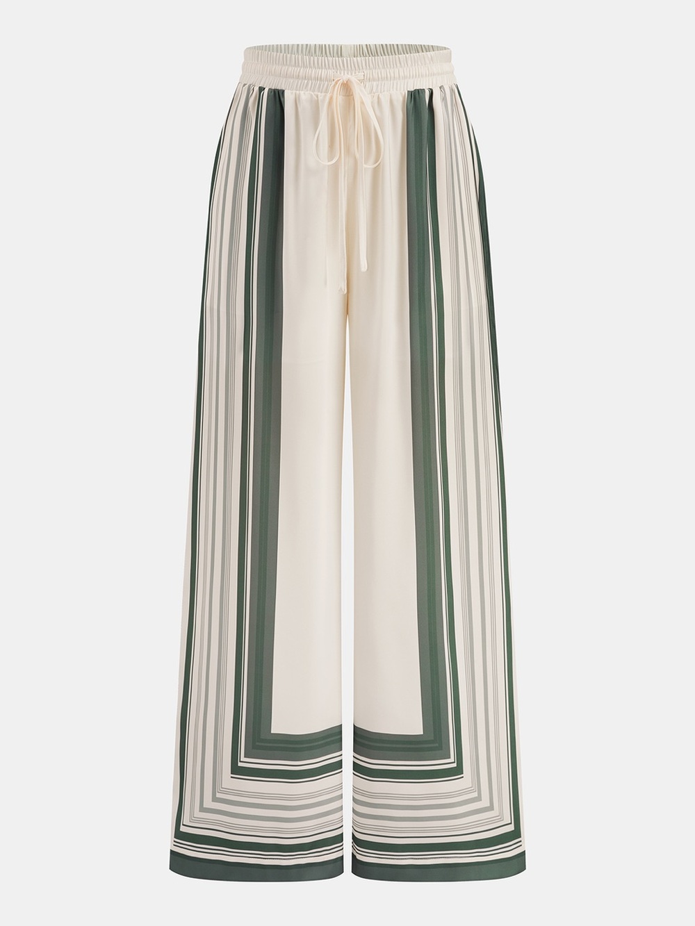 Commense Cream and Olive Wide-Leg Jumpsuit - Picture 4 of 7